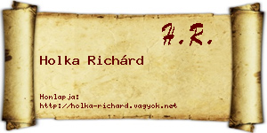 Holka Richárd névjegykártya